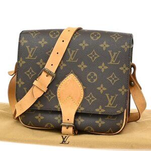LOUIS VUITTON Cartouchiere MM Shoulder Bag Monogram Leather Brown
